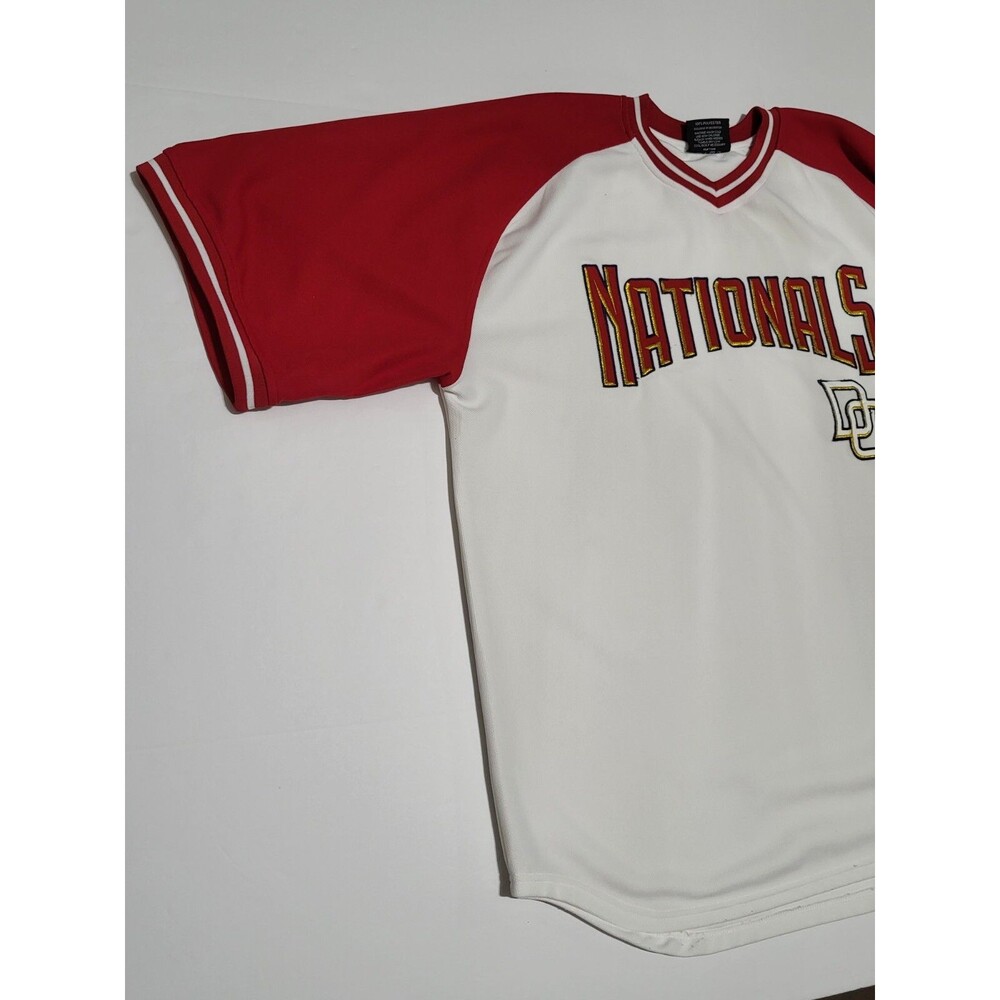 (#3) Stitches Short Sleeve DC Nationals Baseball Jersey Size Men's 2XL  Red/ Whi